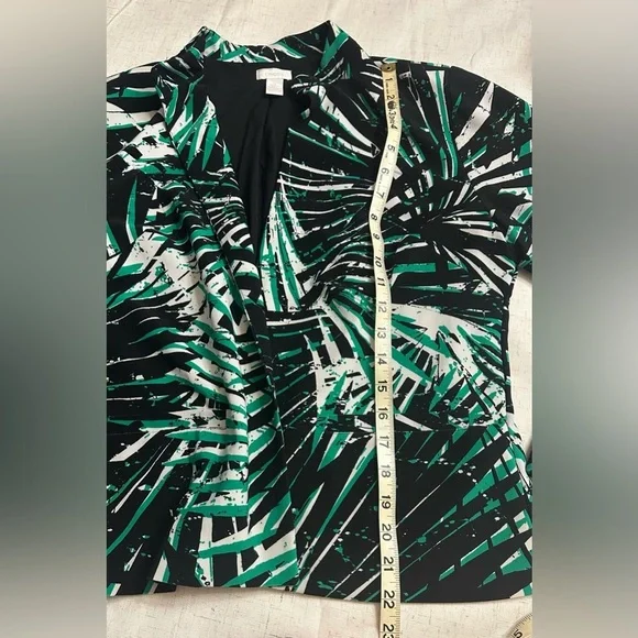 Chico's Green and Black Patterned Blazer - Picture 6 of 9